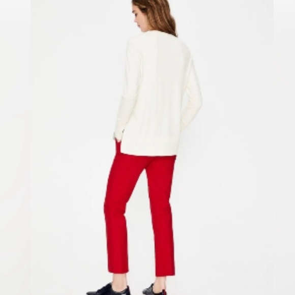 Boden Logan side stripe ivory pullover sweater - Picture 3 of 7